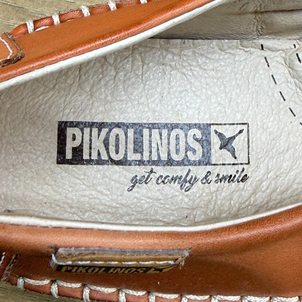 Pikolinos Gandia Moc Toe Loafers Womens 9.5 10 EU 40 Cognac Soft leather Walk - Picture 11 of 11
